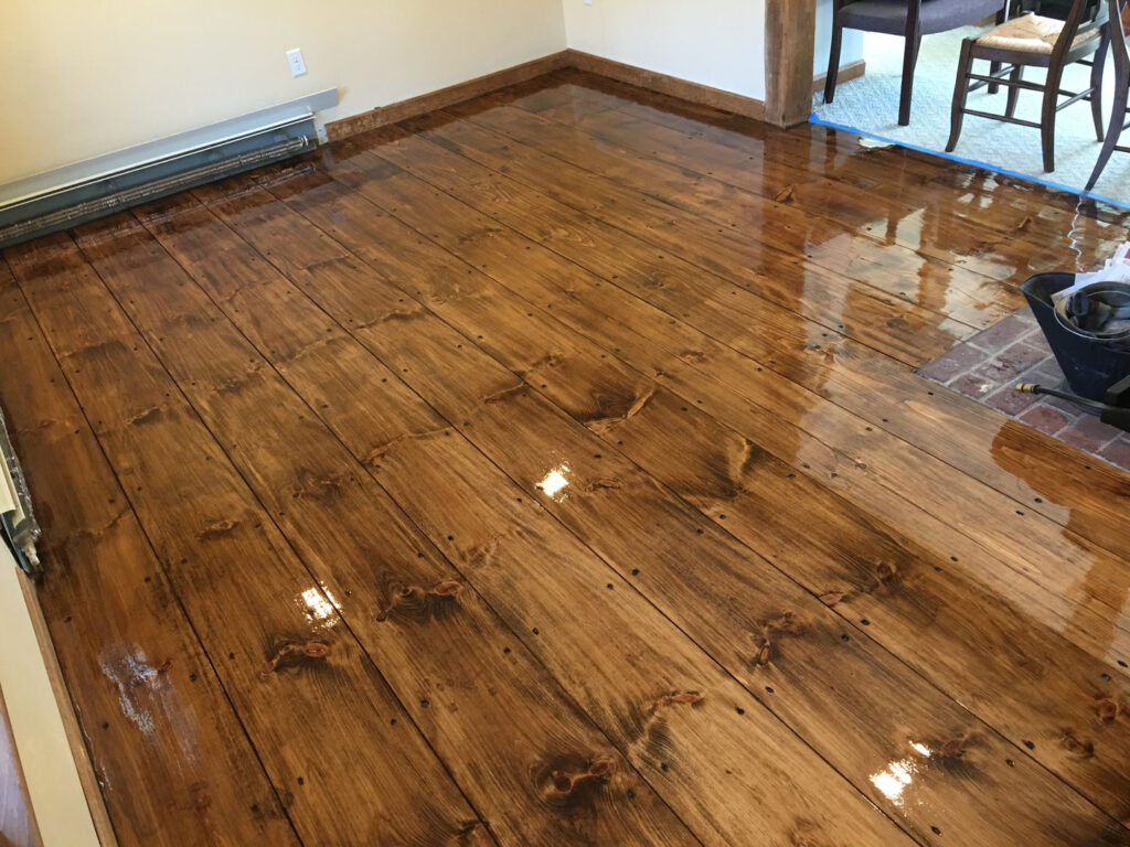 A clear floor coating will beautify the aspect of your wood flooring