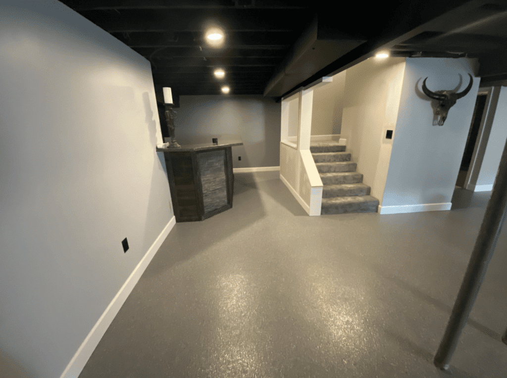 Example of the types of basement floor coatings installed by MotorCity Floors and Coatings in Detroit, MI