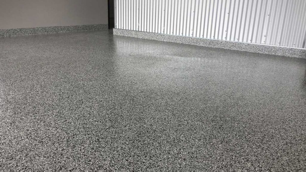Residential concrete floor coating