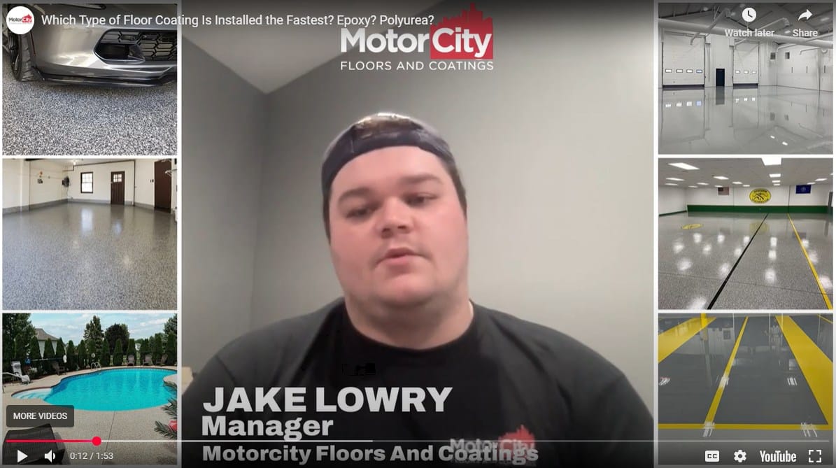 Jake Lowry of Motorcity Floors and Coatings discusses which floor coating type is faster to install