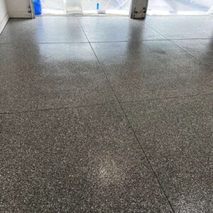 New-polyaspartic-garage-floor-coating – 14 – Final top coat Shipman Boulevard michigan