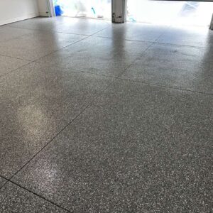 New-polyaspartic-garage-floor-coating – 15 – Final top coat Shipman Boulevard michigan