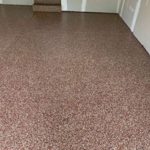 New-polyaspartic-garage-floor-coating – 10 – Flaked and cleared Willow Creek Boulevard Utica Michigan
