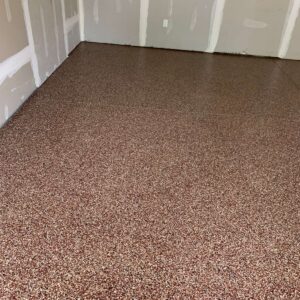New-polyaspartic-garage-floor-coating – 7 – Flaked and cleared Willow Creek Boulevard Utica Michigan