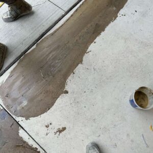 Old garage concrete floor – 6 – Epoxy removed and patch Whitney Ct Troy michigan